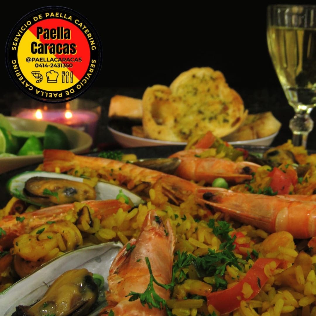 Preparación de Paella Marinera en vivo por el Chef Jorge Acosta en Caracas